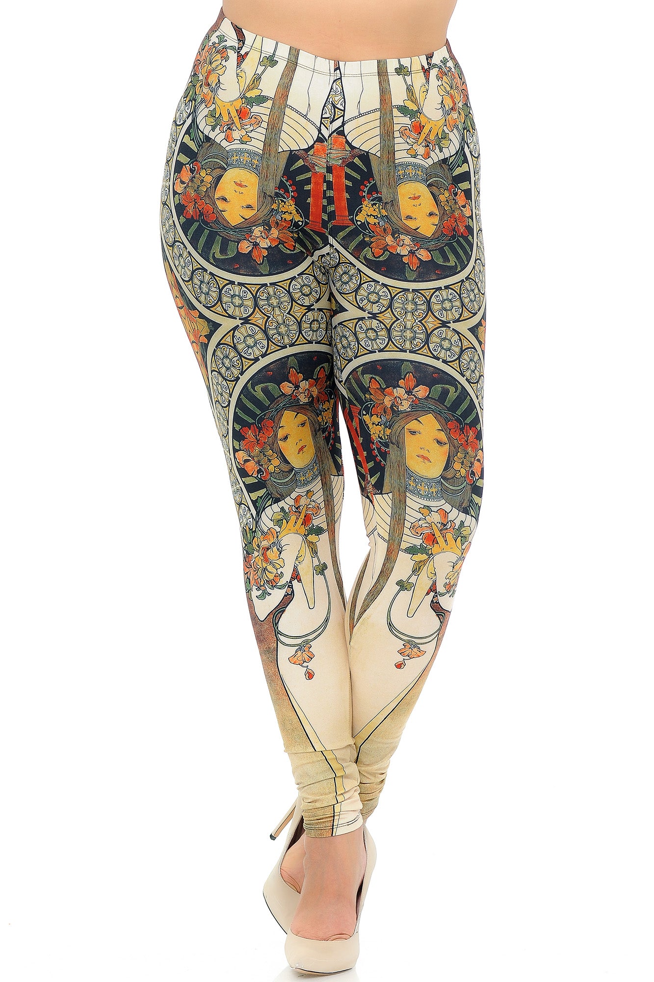 Wholesale Creamy Soft Gaia Mucha Plus Size Leggings - USA Fashion