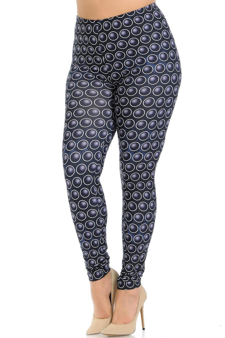 Wholesale Creamy Soft 3D Polka Dot Plus Size Leggings