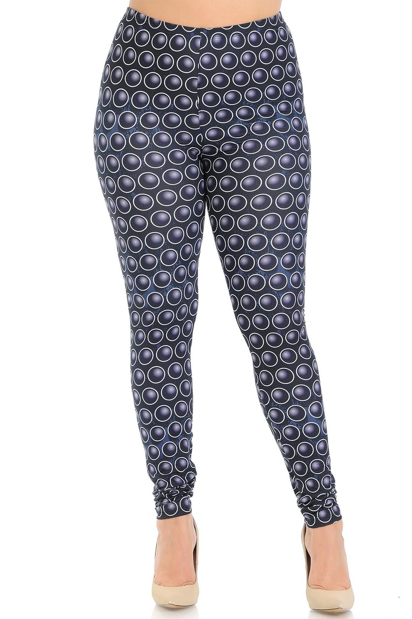Wholesale Creamy Soft 3D Polka Dot Plus Size Leggings