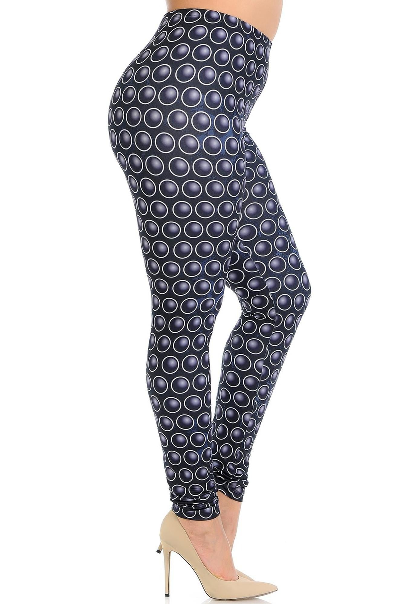 Wholesale Creamy Soft 3D Polka Dot Plus Size Leggings