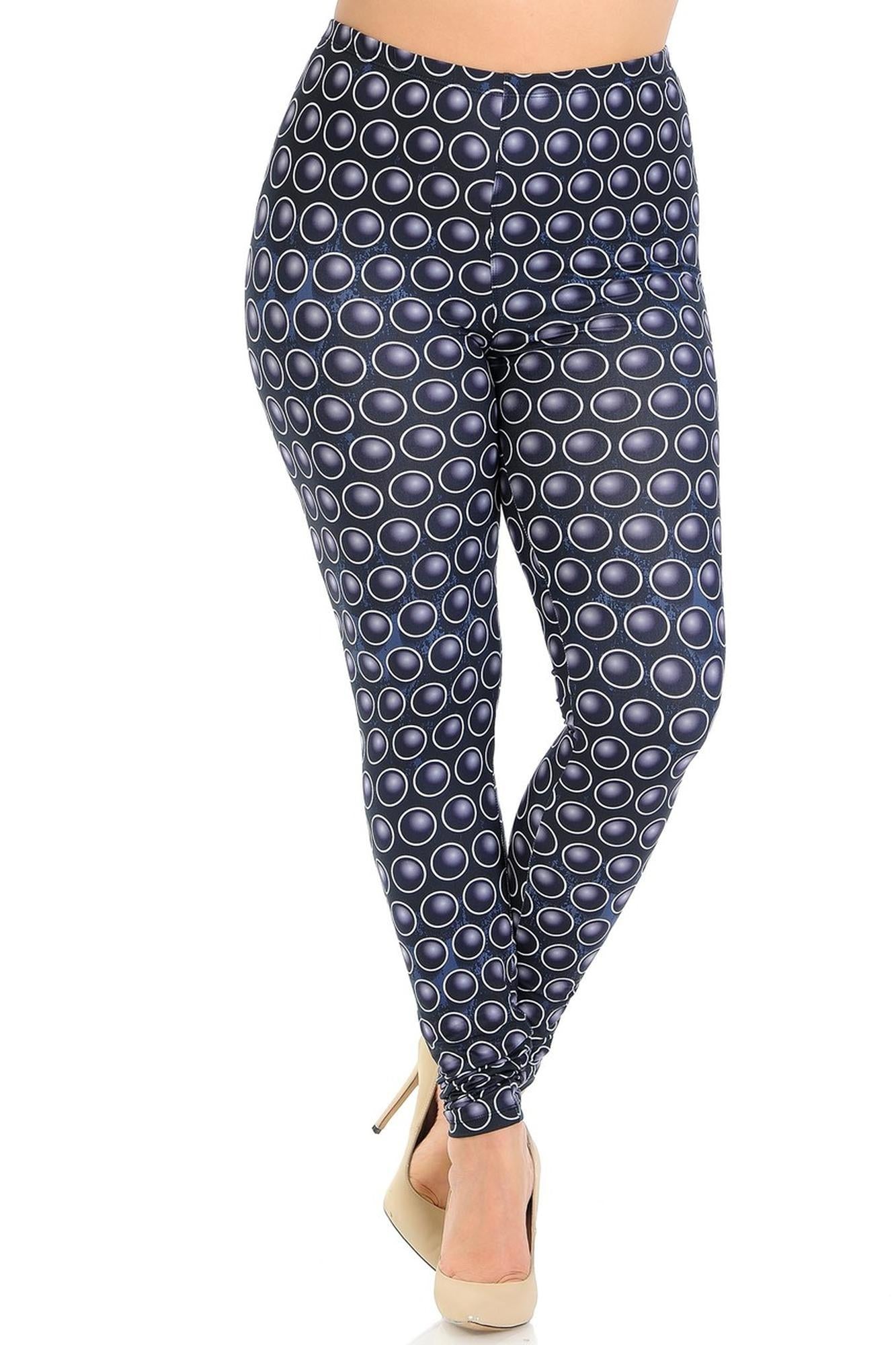 Wholesale Creamy Soft 3D Polka Dot Plus Size Leggings