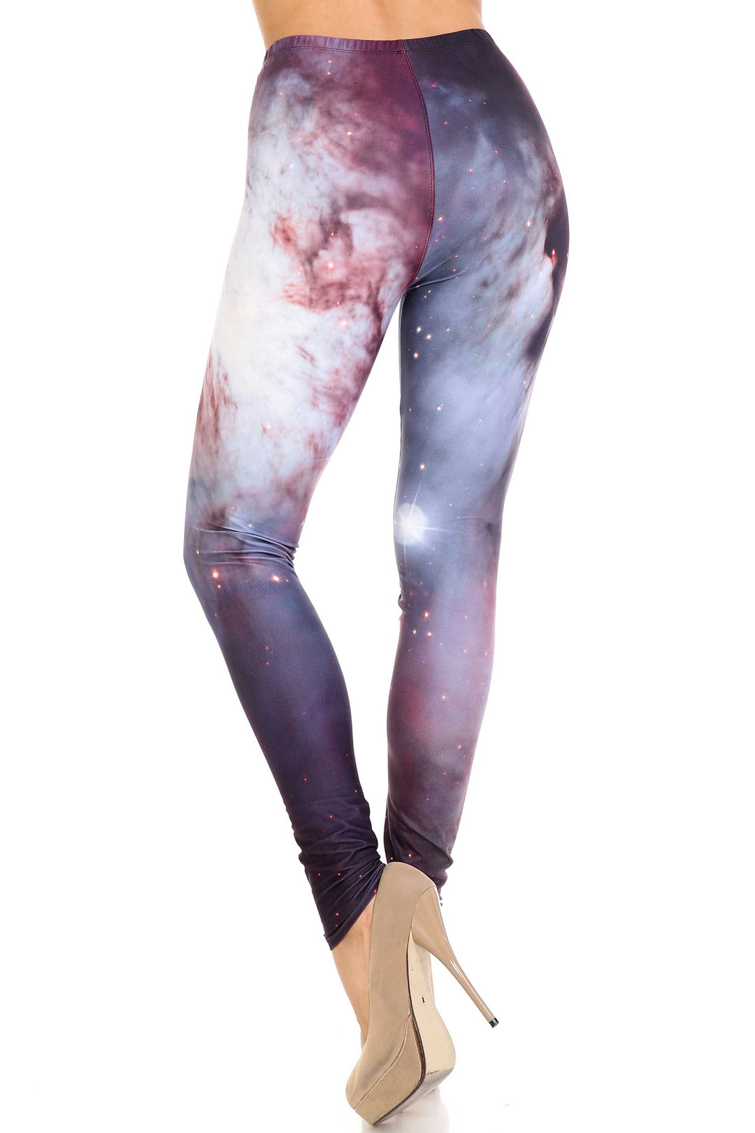 Wholesale Creamy Soft Black Galaxy Plus Size Leggings - USA Fashion