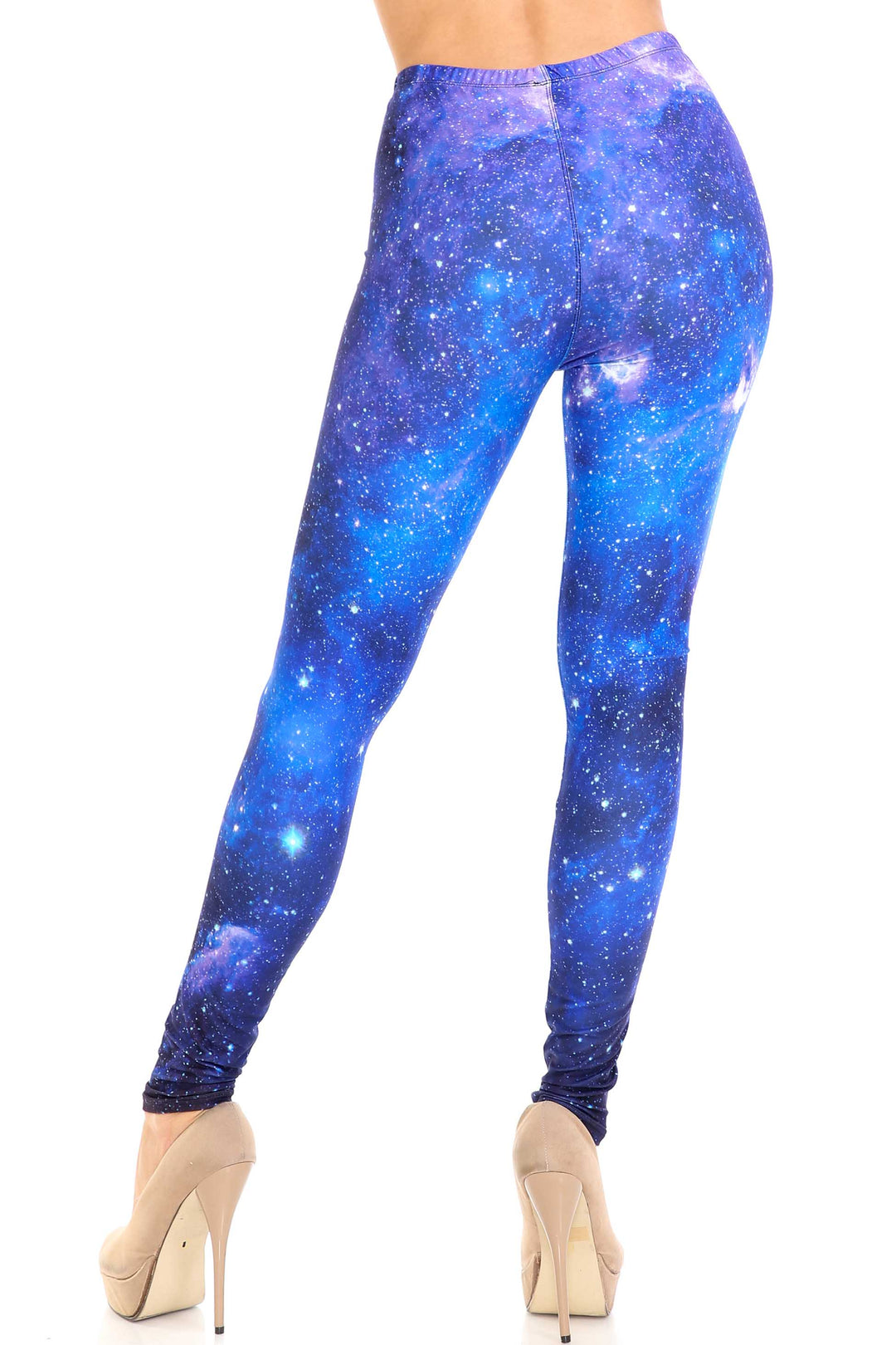 Wholesale Creamy Soft Deep Blue Galaxy Plus Size Leggings - USA Fashion
