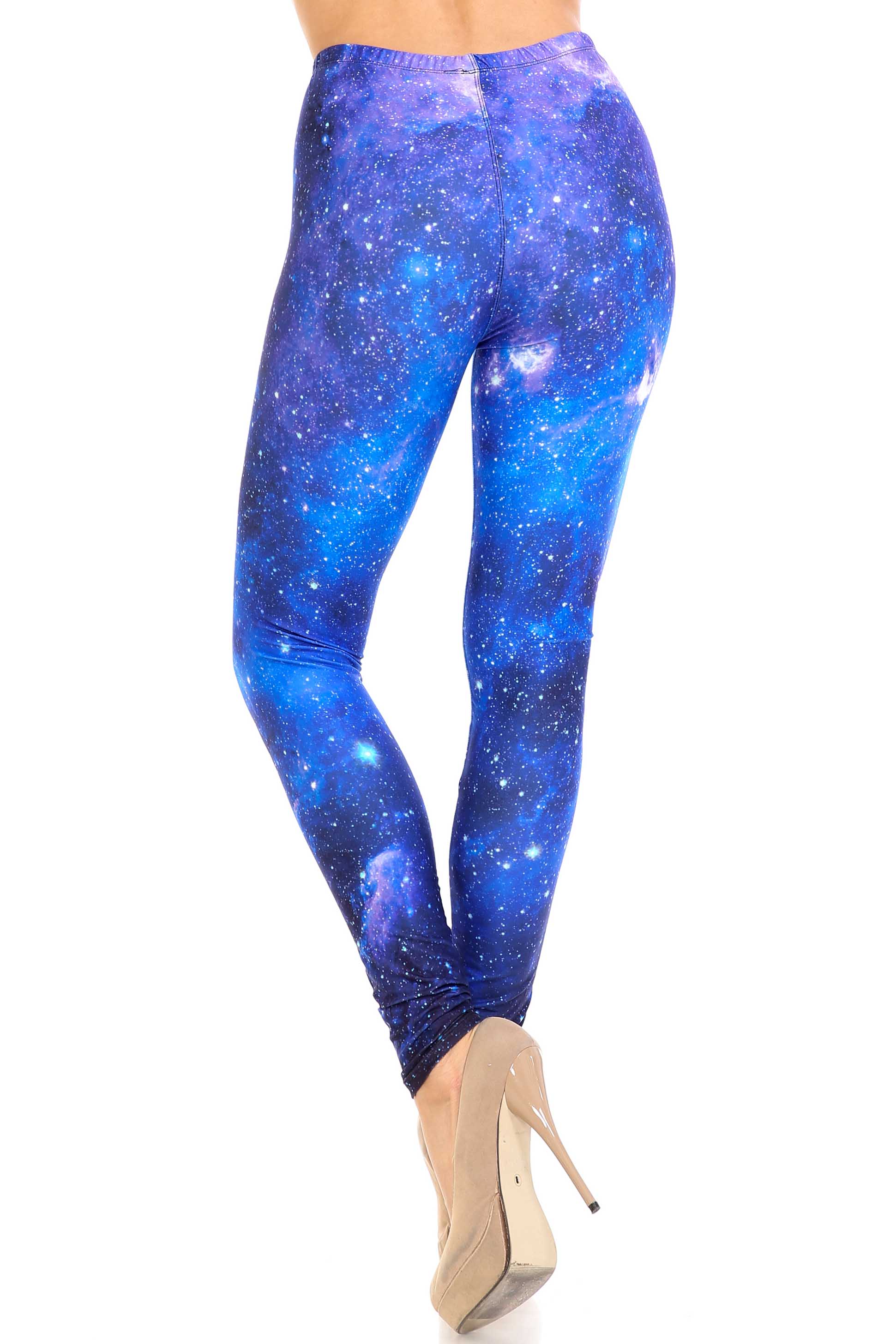 Wholesale Creamy Soft Deep Blue Galaxy Plus Size Leggings - USA Fashion