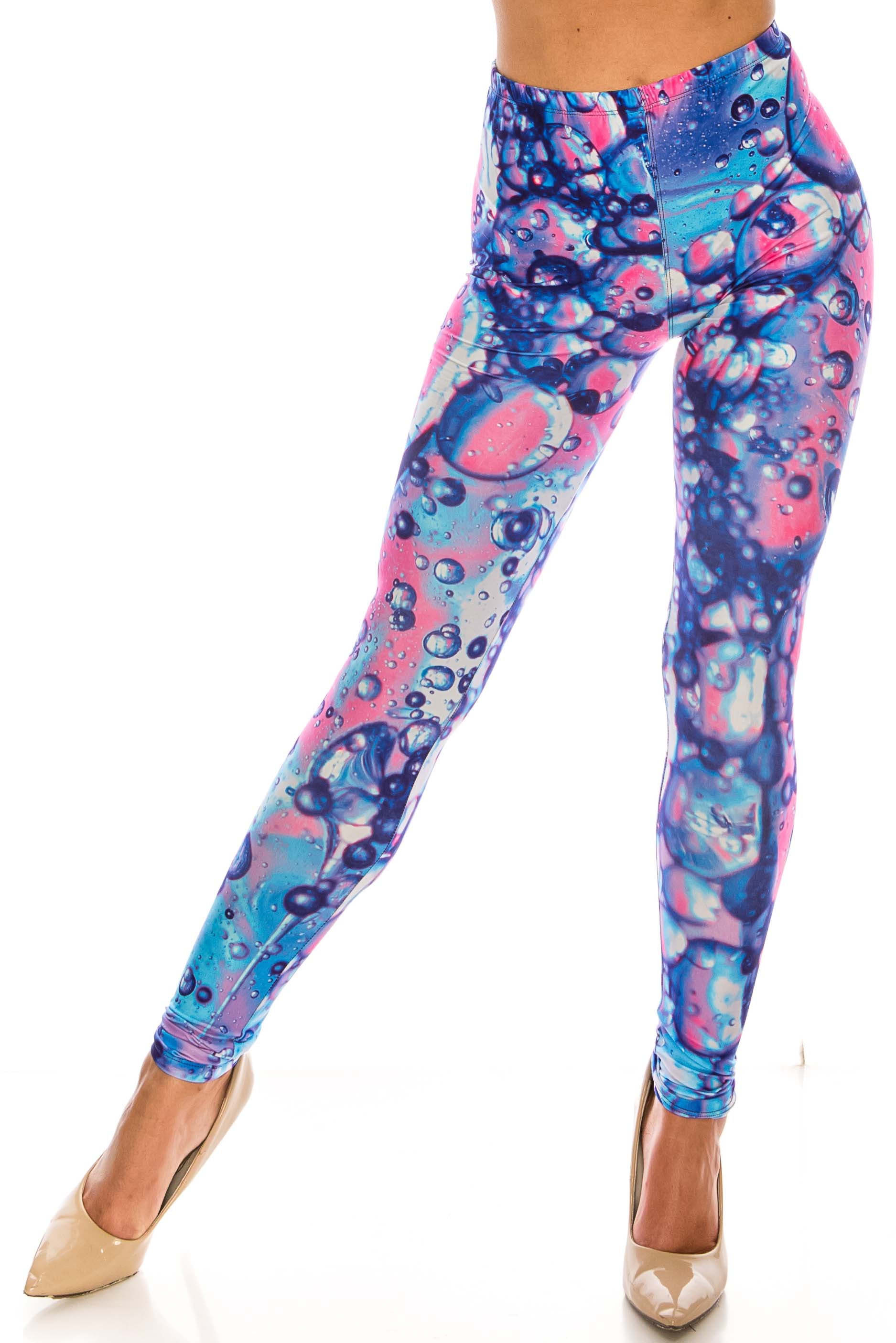Wholesale Creamy Soft Brilliant Bubbles Plus Size Leggings - USA Fashion