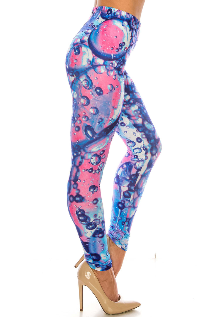 Wholesale Creamy Soft Brilliant Bubbles Plus Size Leggings - USA Fashion
