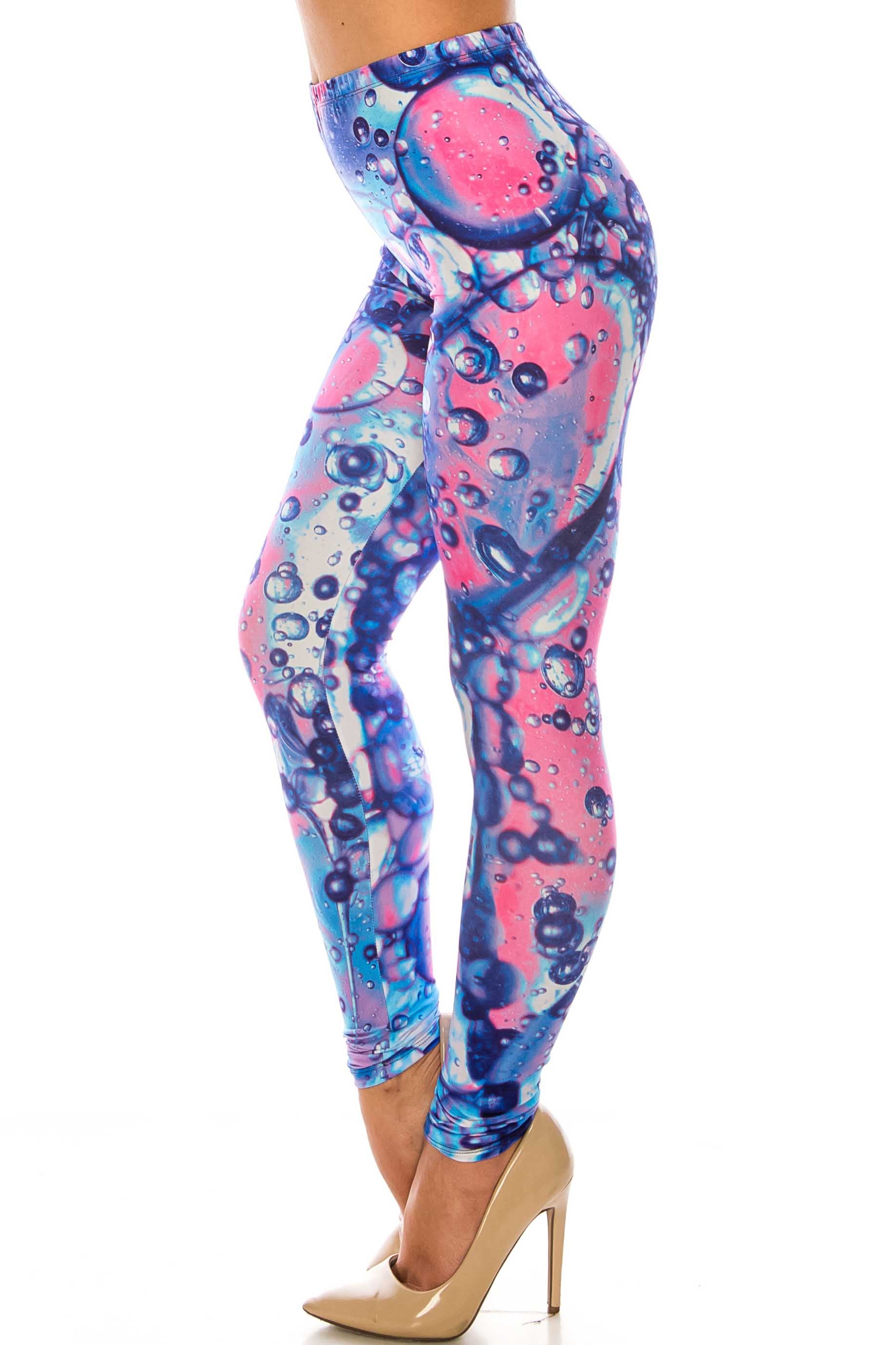 Wholesale Creamy Soft Brilliant Bubbles Plus Size Leggings - USA Fashion