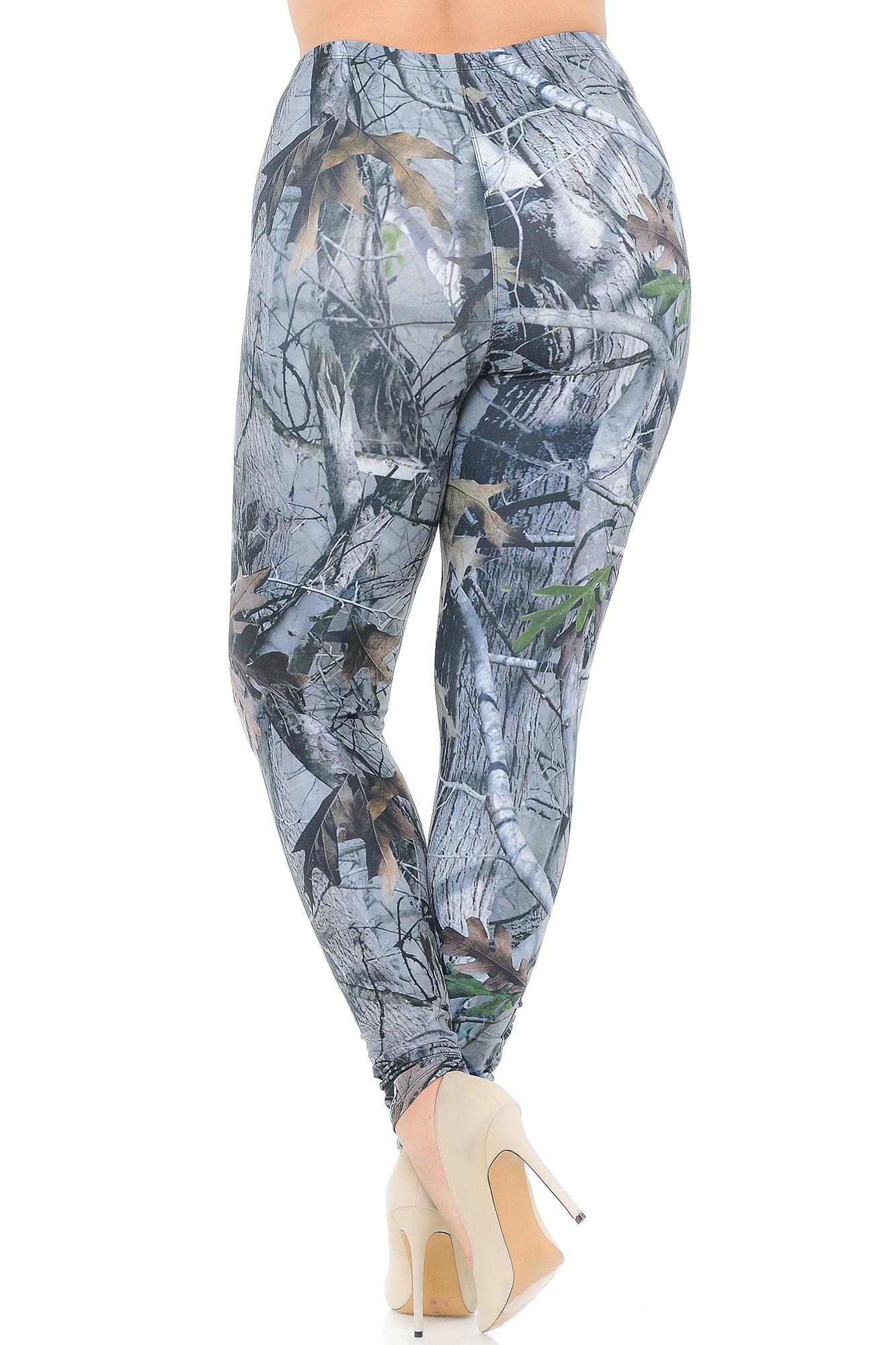 Wholesale Creamy Soft Camouflage Trees Plus Size Leggings - USA Fashion