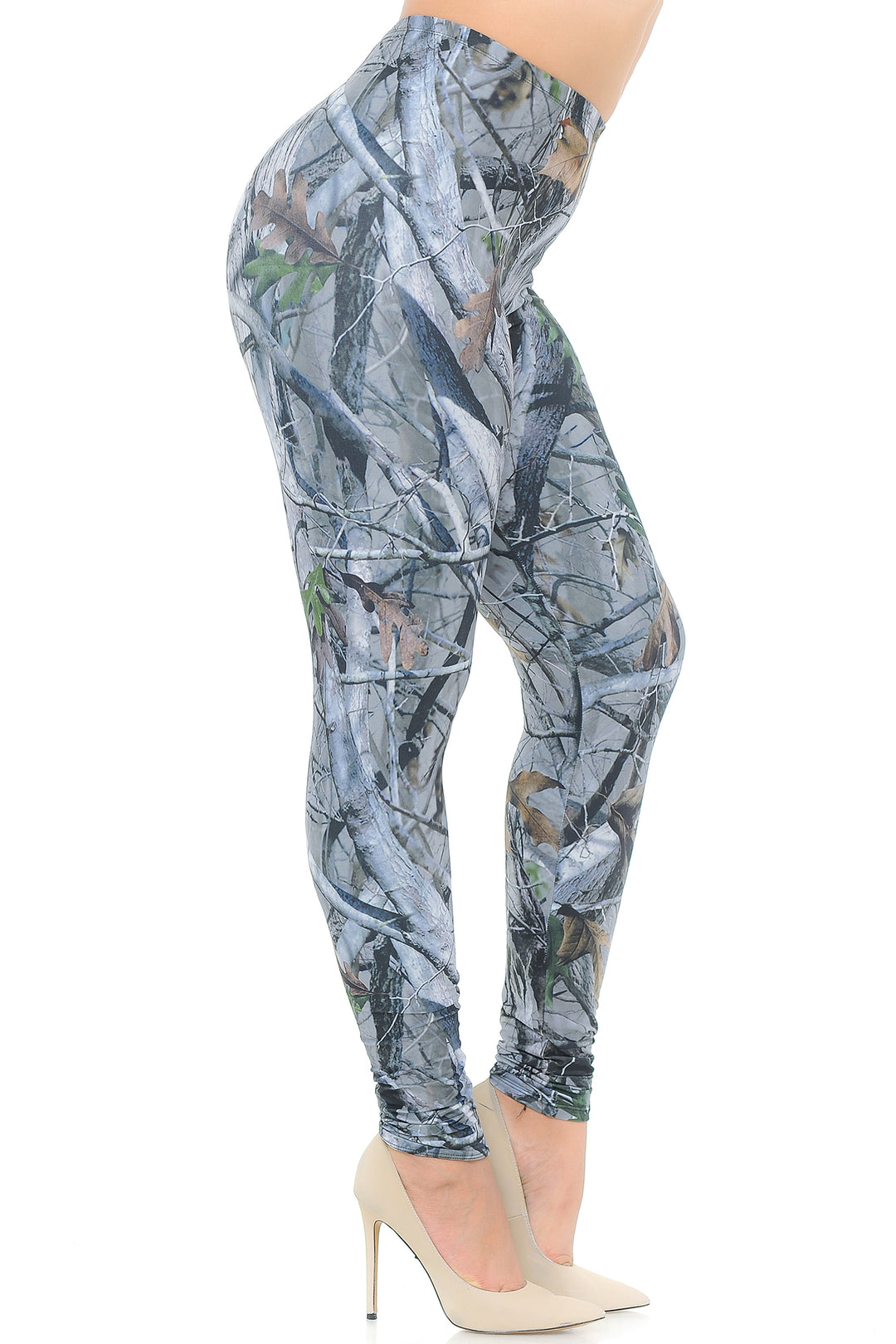 Wholesale Creamy Soft Camouflage Trees Plus Size Leggings - USA Fashion