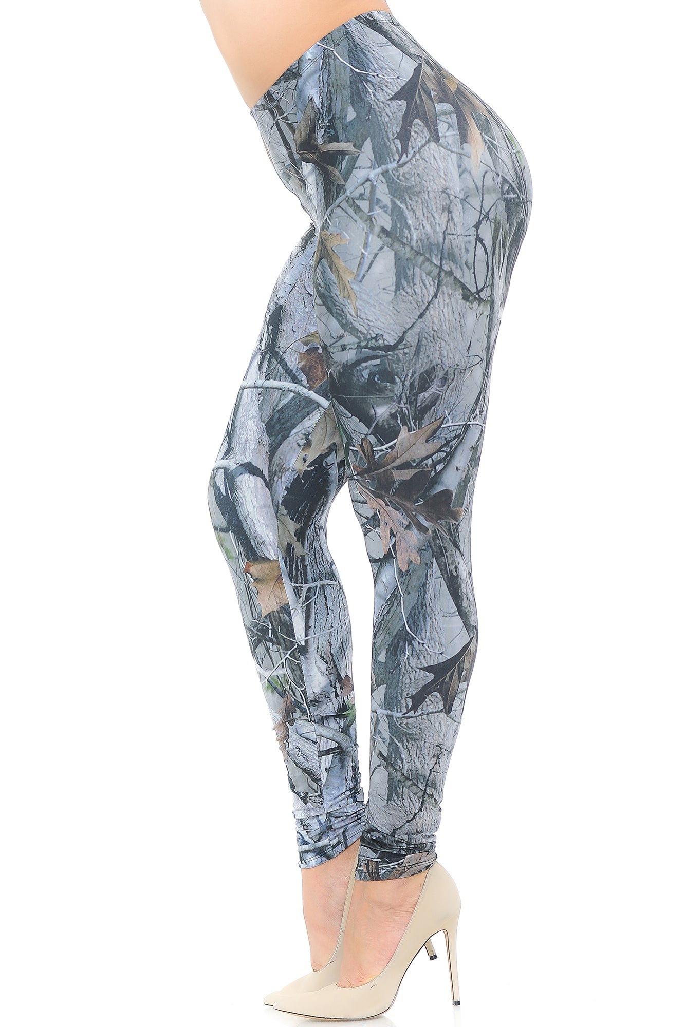 Wholesale Creamy Soft Camouflage Trees Plus Size Leggings - USA Fashion