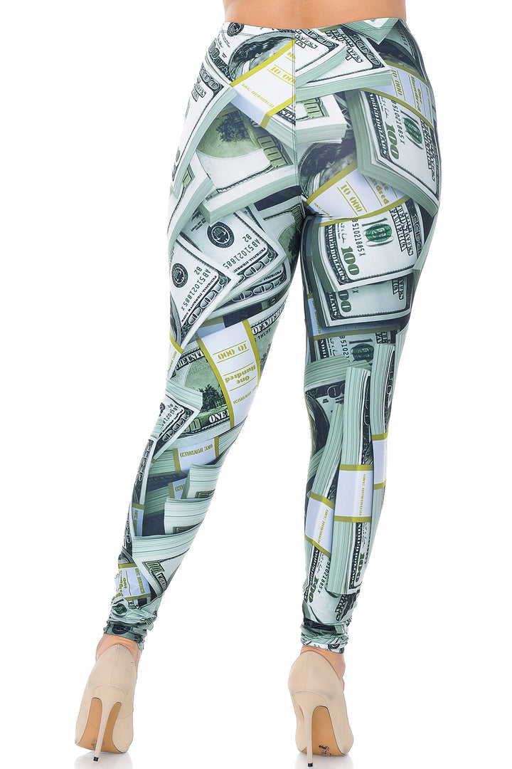 Wholesale Creamy Soft Cash Money Plus Size Leggings - USA Fashion