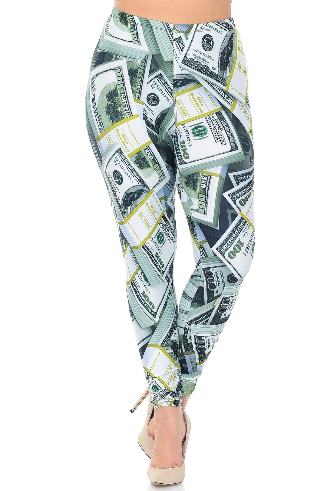 Wholesale Creamy Soft Cash Money Plus Size Leggings - USA Fashion