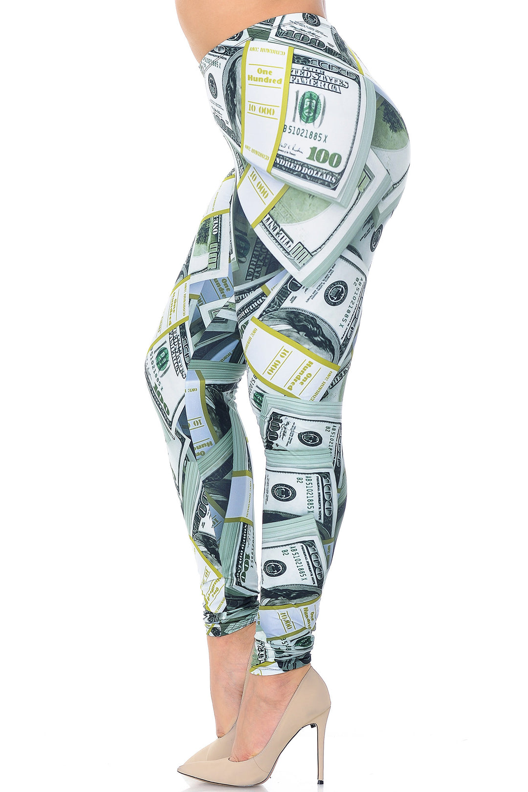 Wholesale Creamy Soft Cash Money Plus Size Leggings - USA Fashion