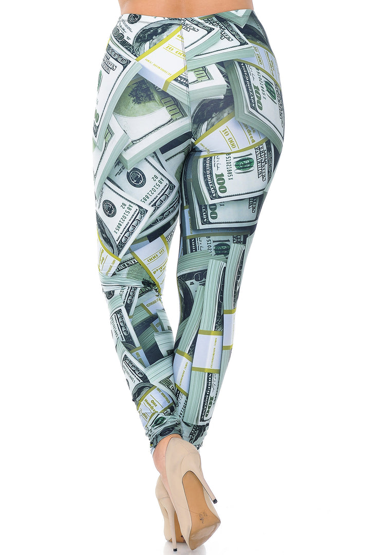 Wholesale Creamy Soft Cash Money Plus Size Leggings - USA Fashion