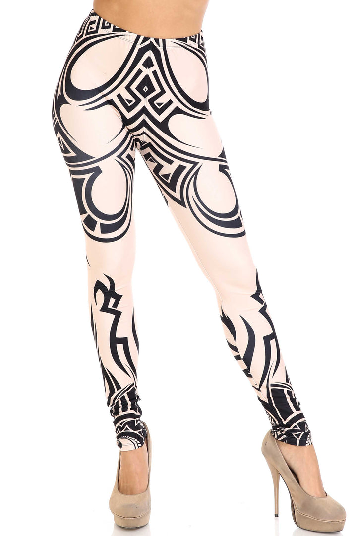 Wholesale Creamy Soft Celestial Tribal Plus Size Leggings - USA Fashion