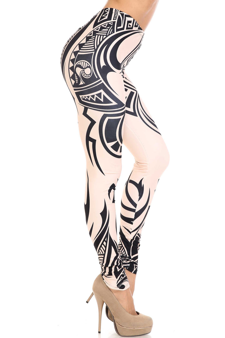 Wholesale Creamy Soft Celestial Tribal Plus Size Leggings - USA Fashion