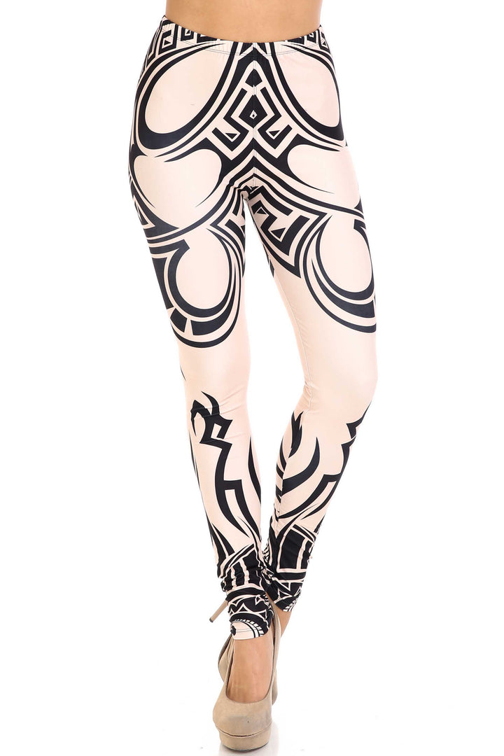 Wholesale Creamy Soft Celestial Tribal Plus Size Leggings - USA Fashion
