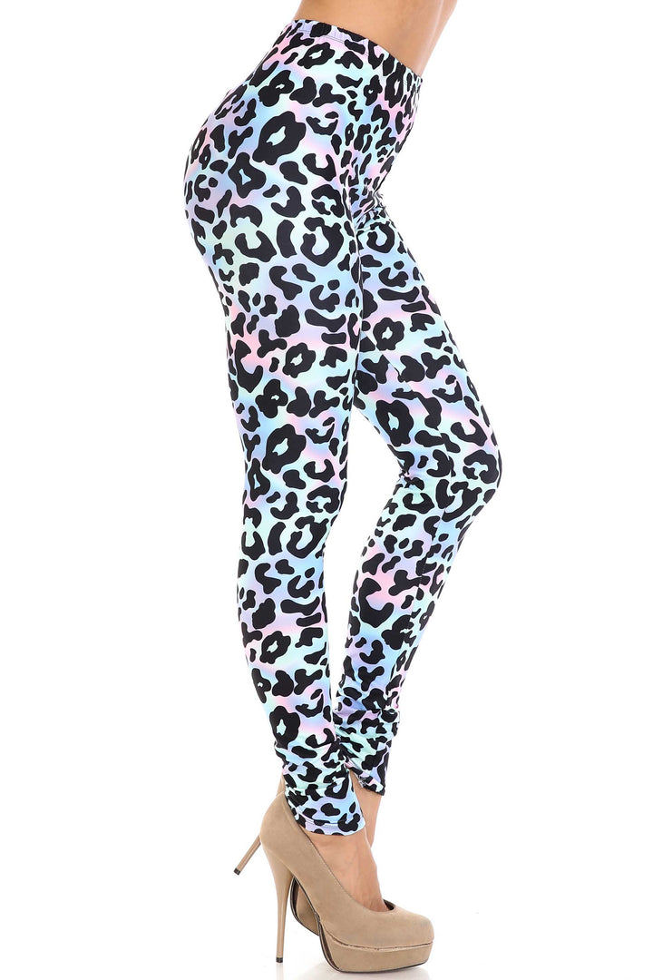 Wholesale Creamy Soft Chromatic Leopard Plus Size Leggings - By USA Fashion