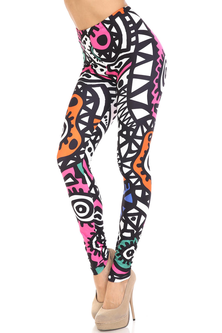 Wholesale Creamy Soft Color Tribe Plus Size Leggings - By USA Fashion
