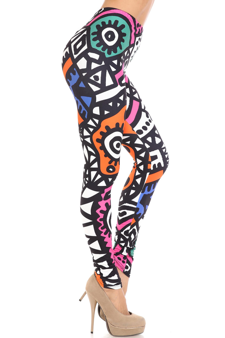 Wholesale Creamy Soft Color Tribe Plus Size Leggings - By USA Fashion