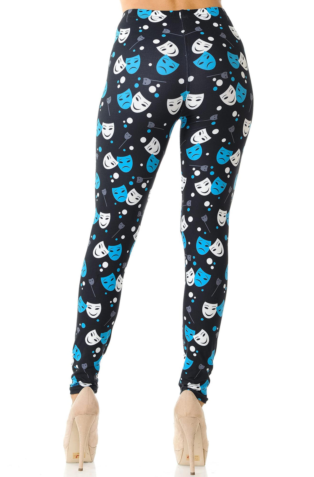 Wholesale Creamy Soft Comedy Tragedy Mask Plus Size Leggings