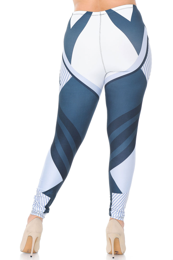 Wholesale Creamy Soft Contour Angles Plus Size Leggings - USA Fashion