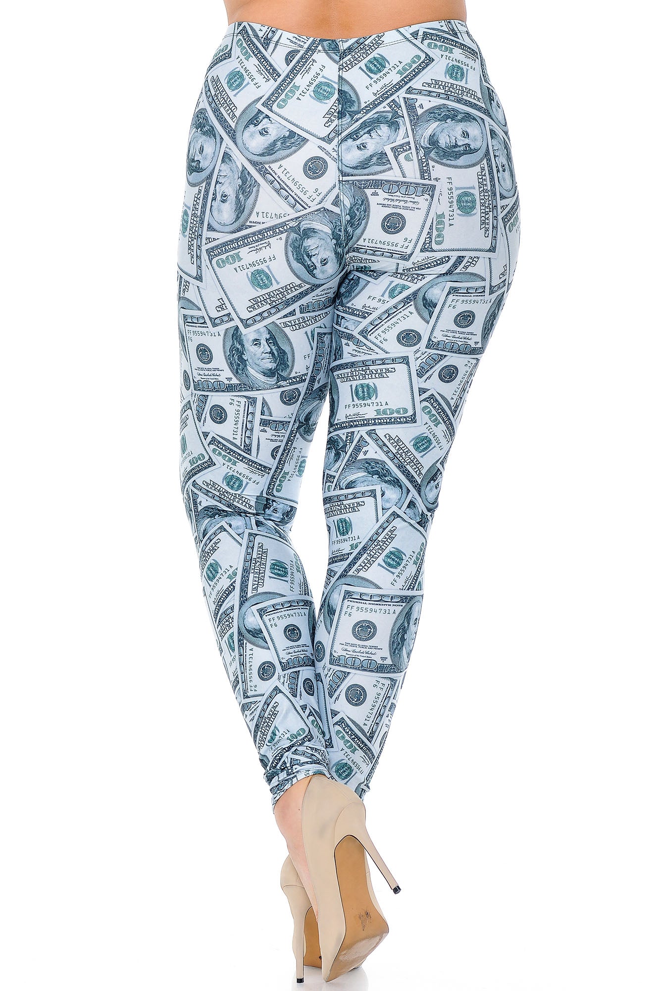 Wholesale Creamy Soft Raining Money Plus Size Leggings - USA Fashion