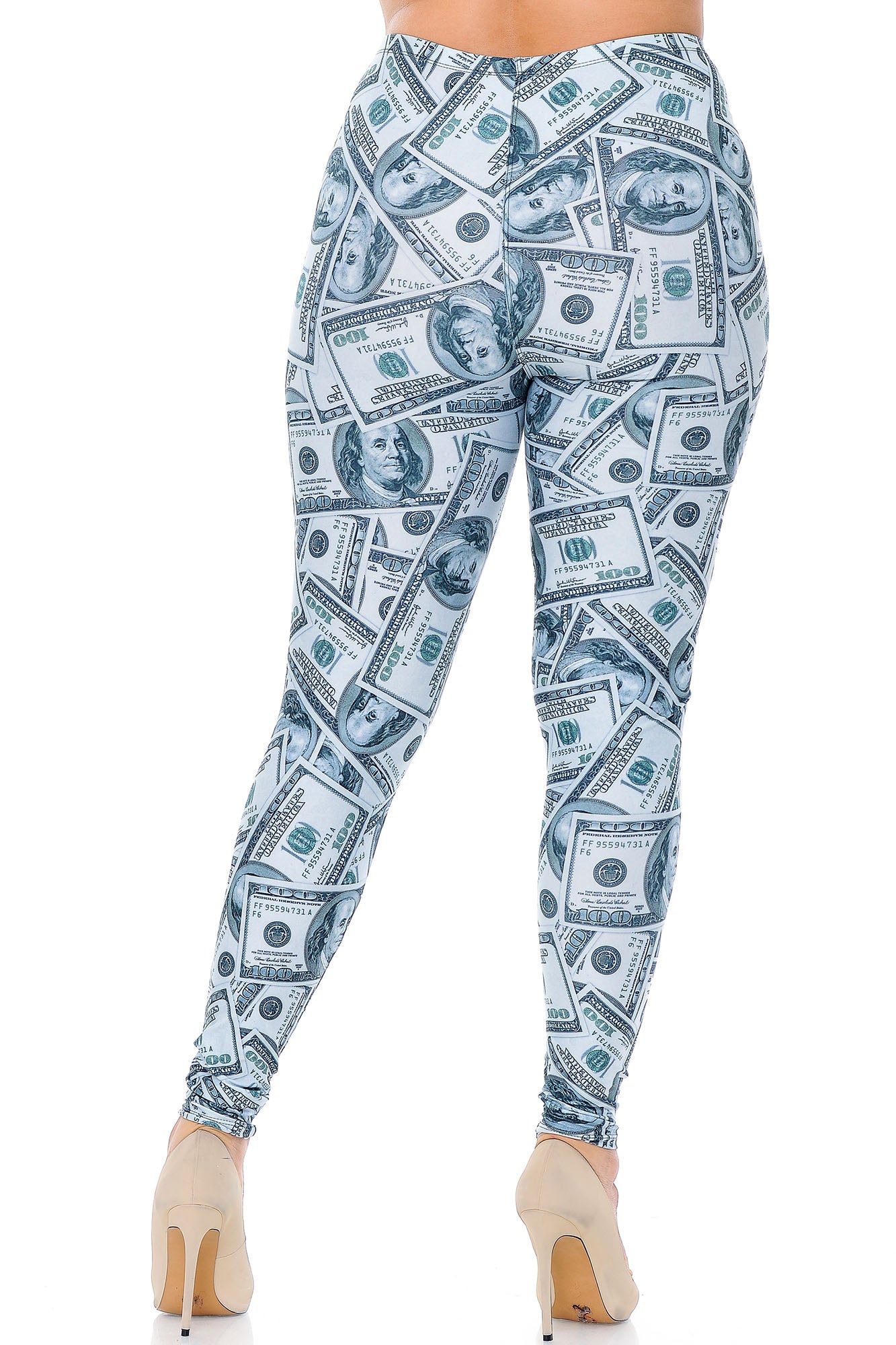 Wholesale Creamy Soft Raining Money Plus Size Leggings - USA Fashion