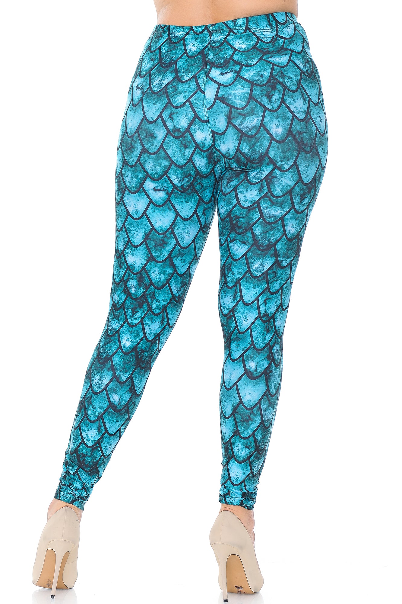 Wholesale Creamy Soft Green Dragon Plus Size Leggings - USA Fashion