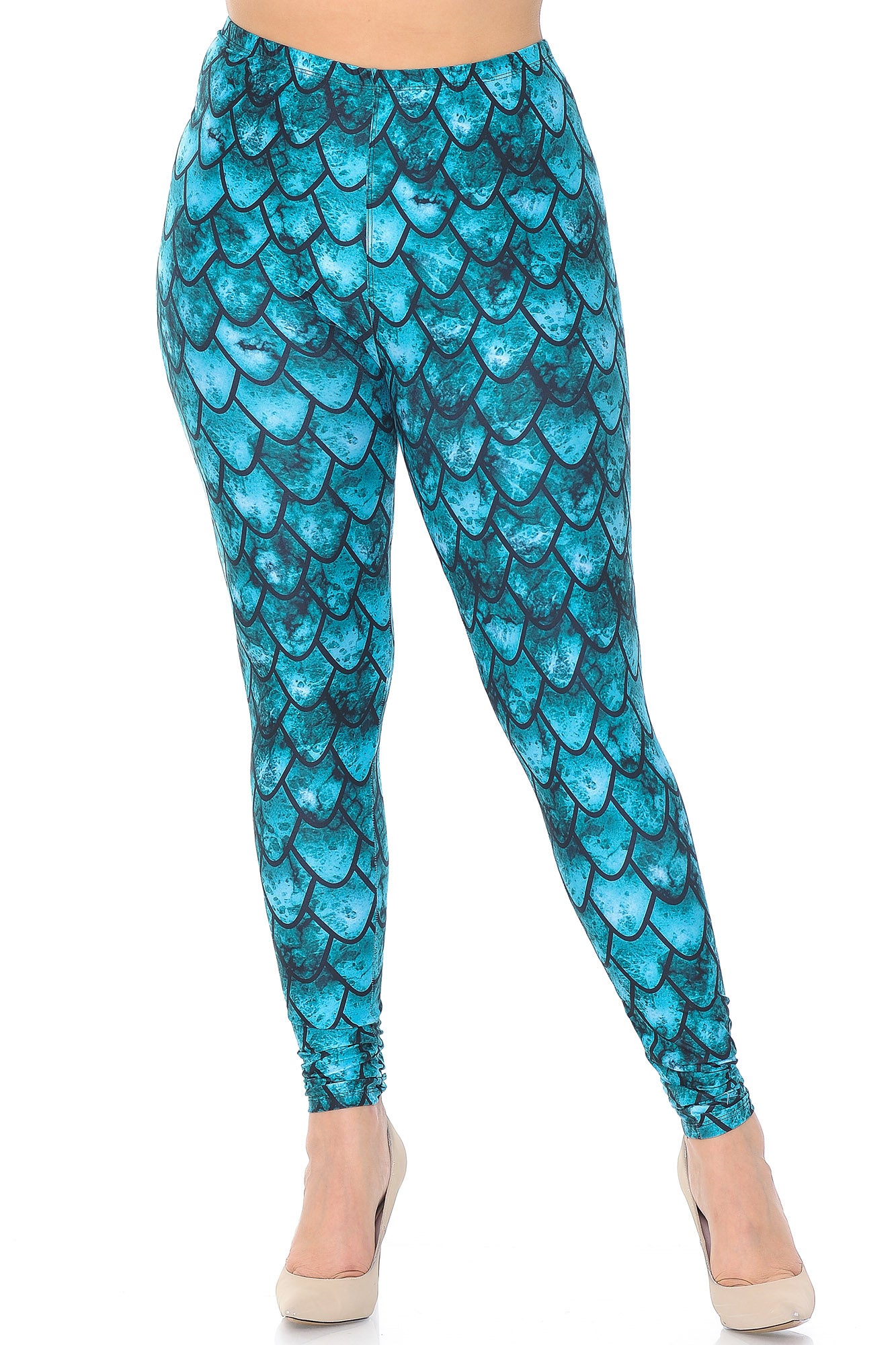 Wholesale Creamy Soft Green Dragon Plus Size Leggings - USA Fashion