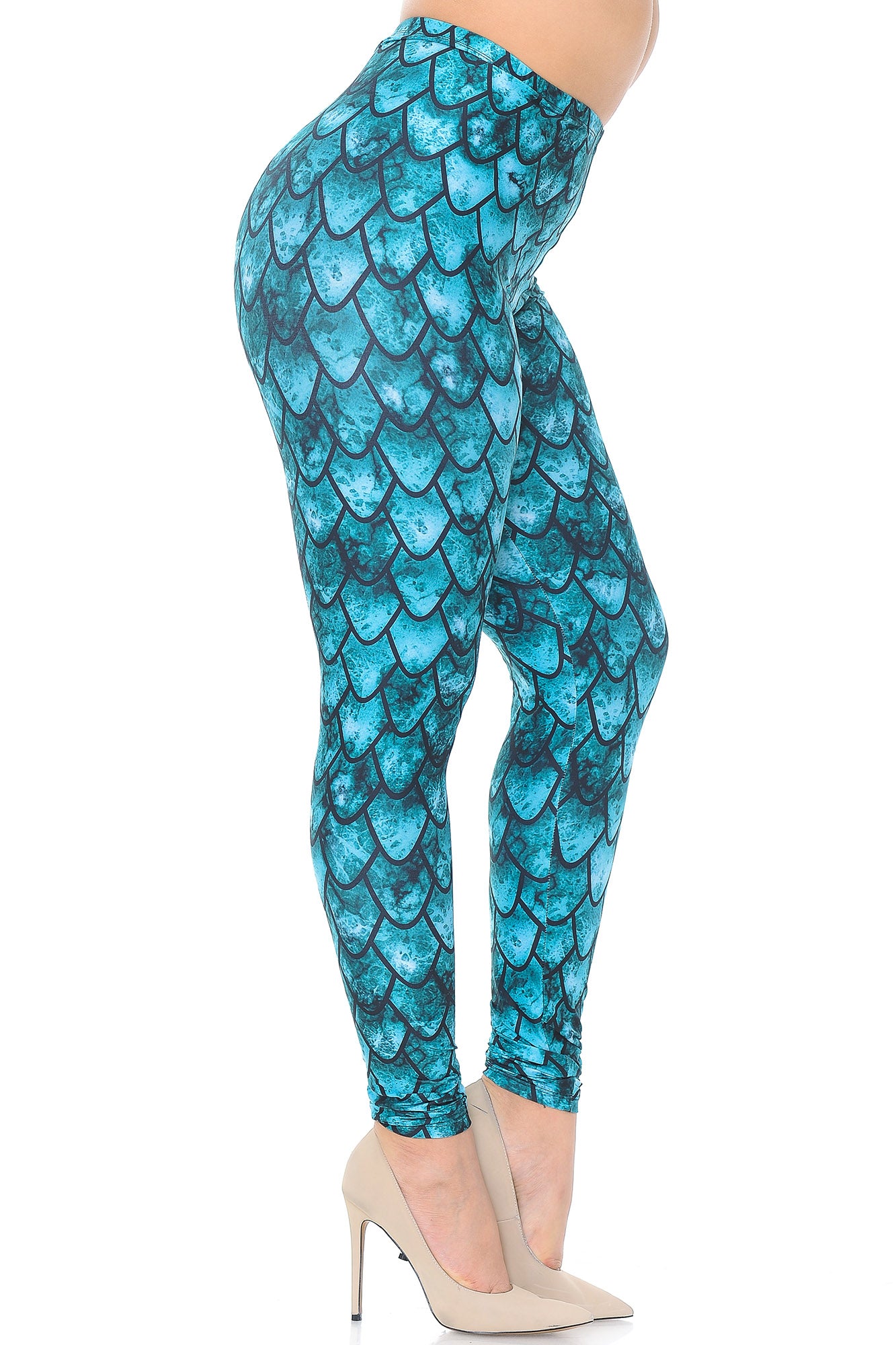 Wholesale Creamy Soft Green Dragon Plus Size Leggings - USA Fashion