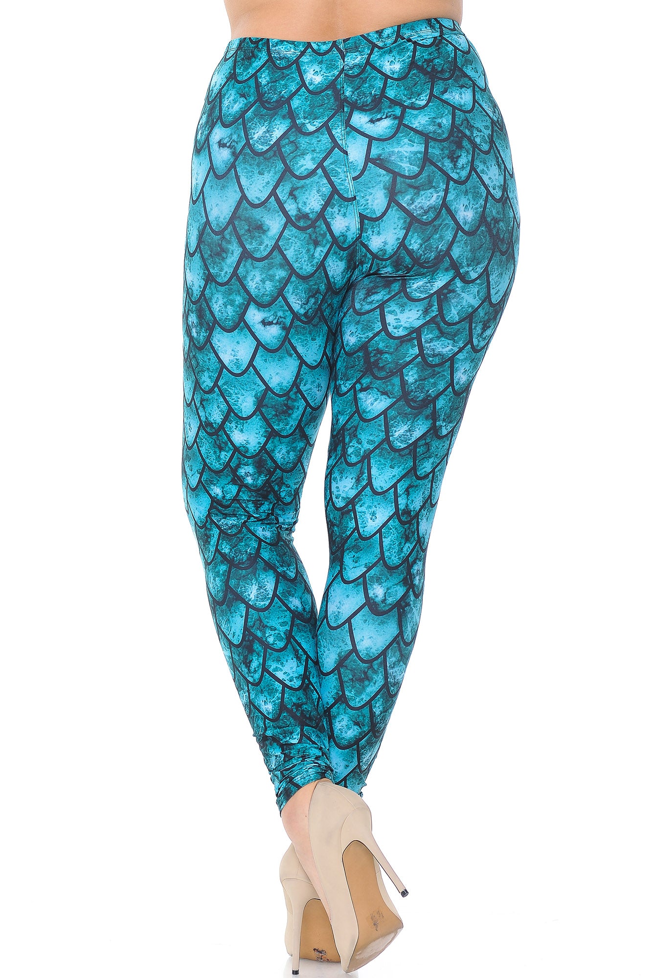 Wholesale Creamy Soft Green Dragon Plus Size Leggings - USA Fashion