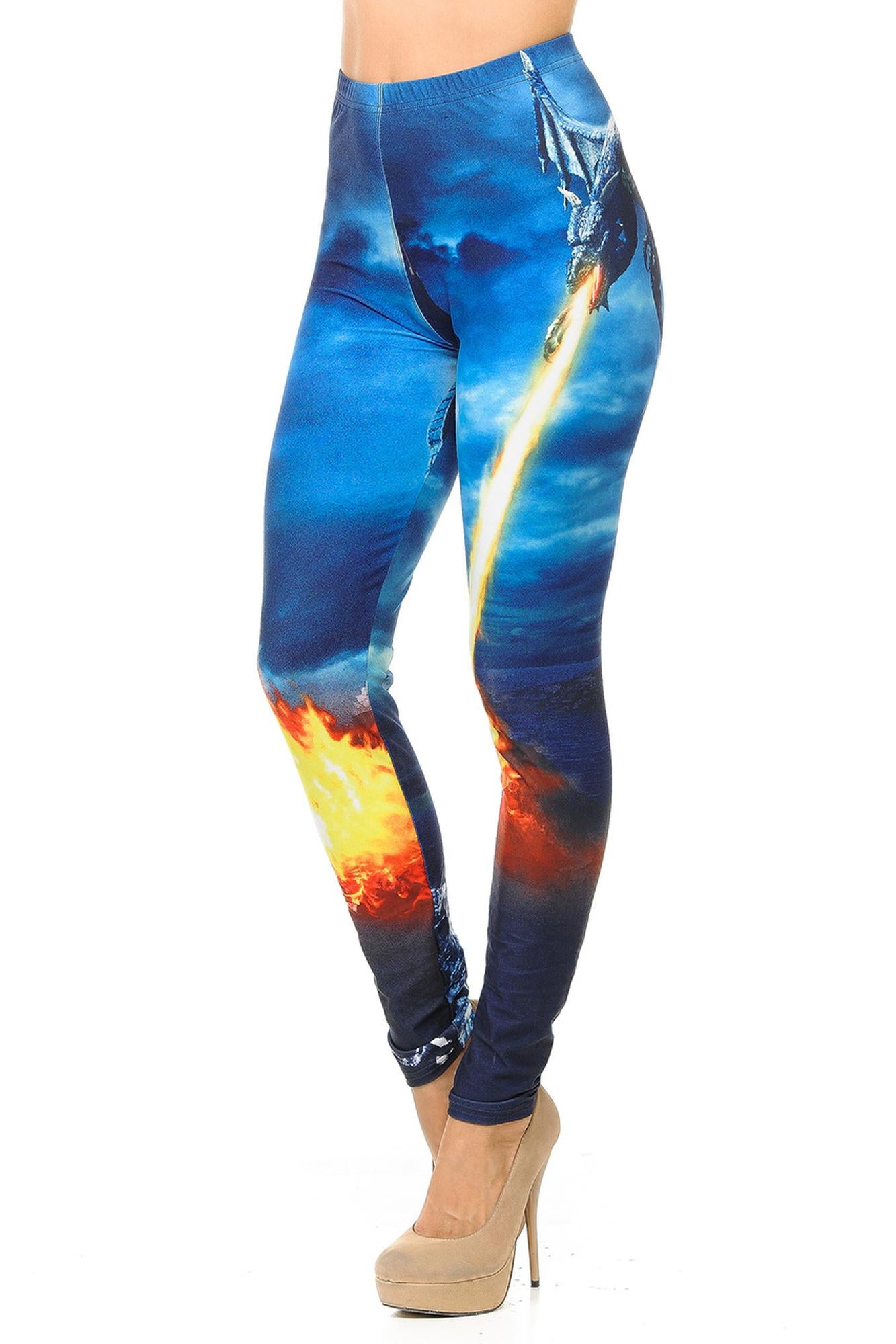 Wholesale Creamy Soft Dragon Rage Plus Size Leggings