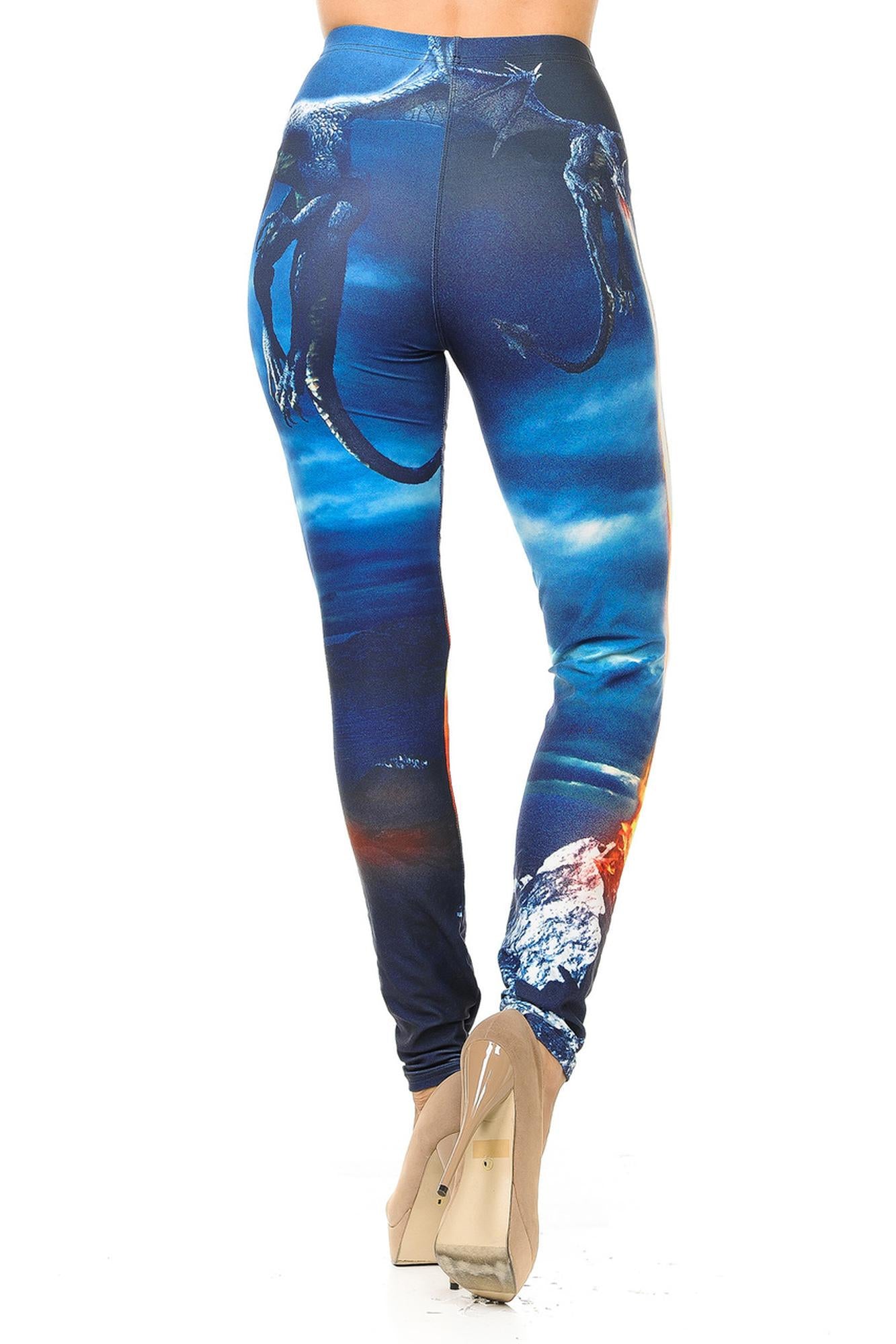 Wholesale Creamy Soft Dragon Rage Plus Size Leggings