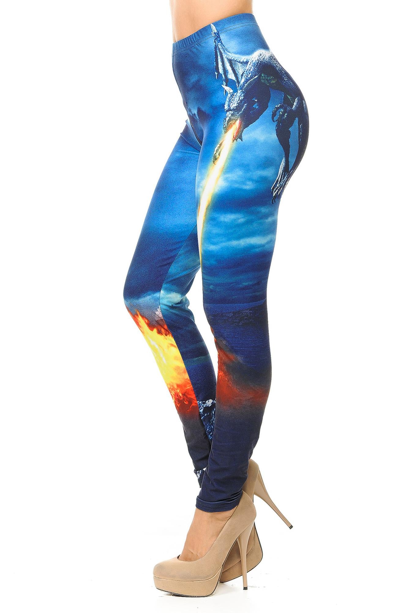 Wholesale Creamy Soft Dragon Rage Plus Size Leggings