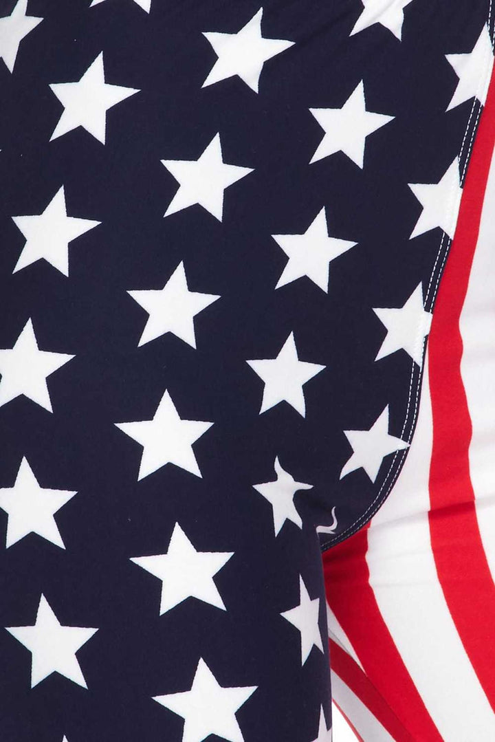 Wholesale Buttery Smooth USA Flag Plus Size Leggings