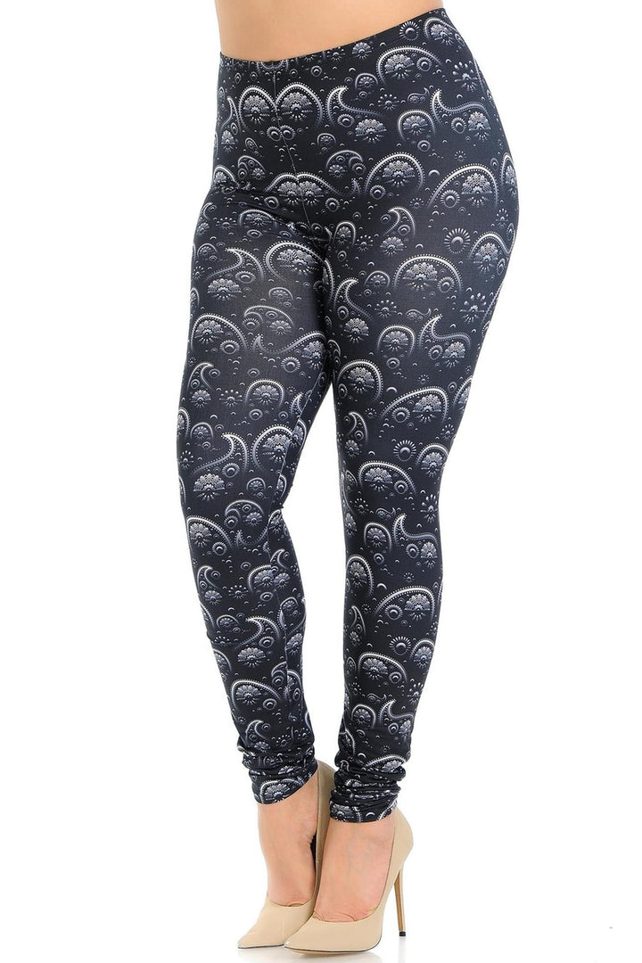 Wholesale Creamy Soft Fading Paisley Plus Size Leggings - Signature Collection