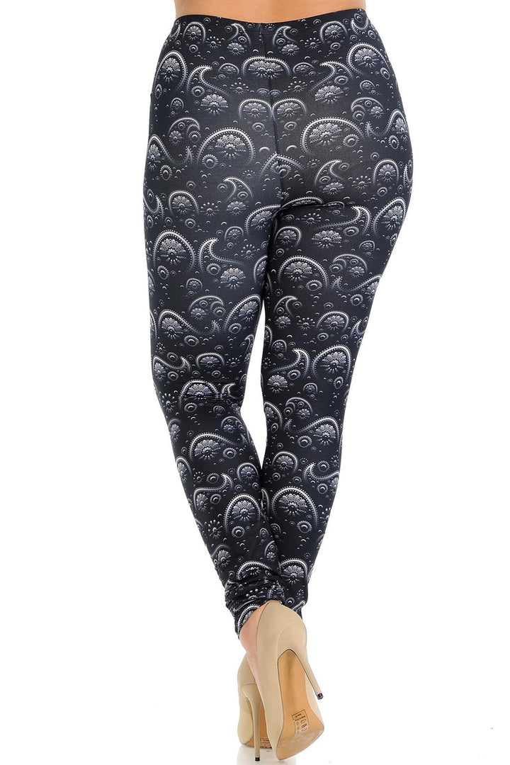 Wholesale Creamy Soft Fading Paisley Plus Size Leggings - Signature Collection