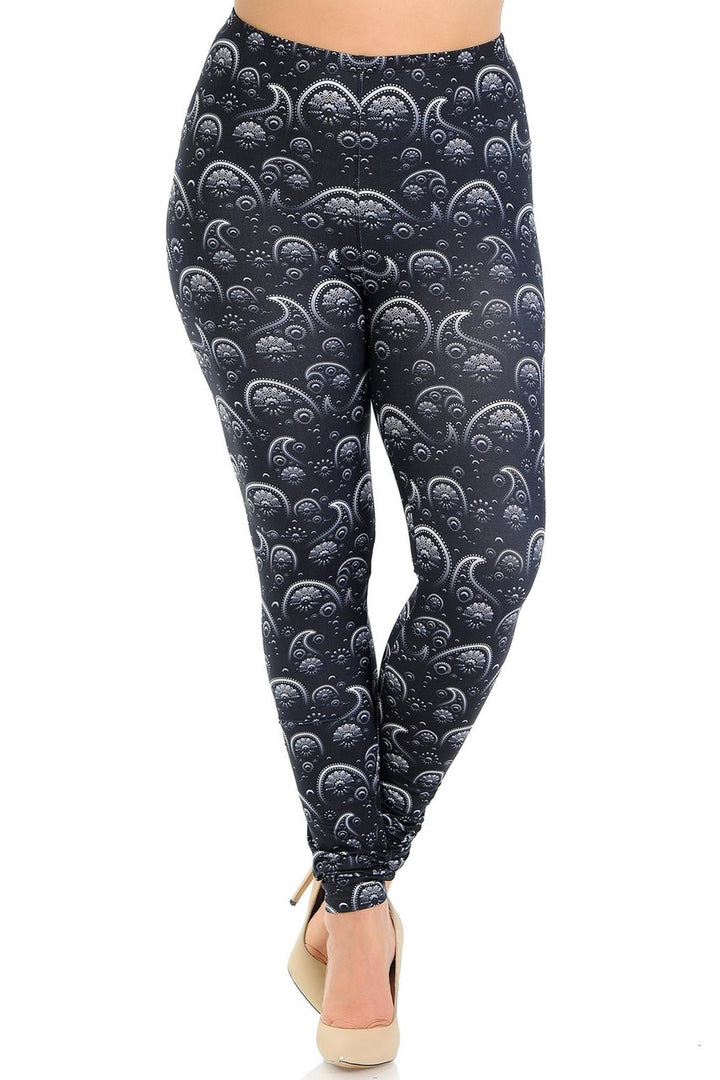 Wholesale Creamy Soft Fading Paisley Plus Size Leggings - Signature Collection