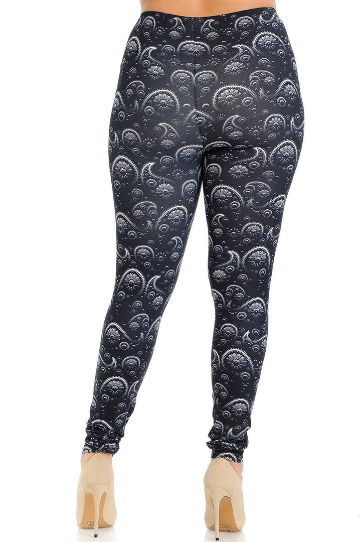 Wholesale Creamy Soft Fading Paisley Plus Size Leggings - Signature Collection