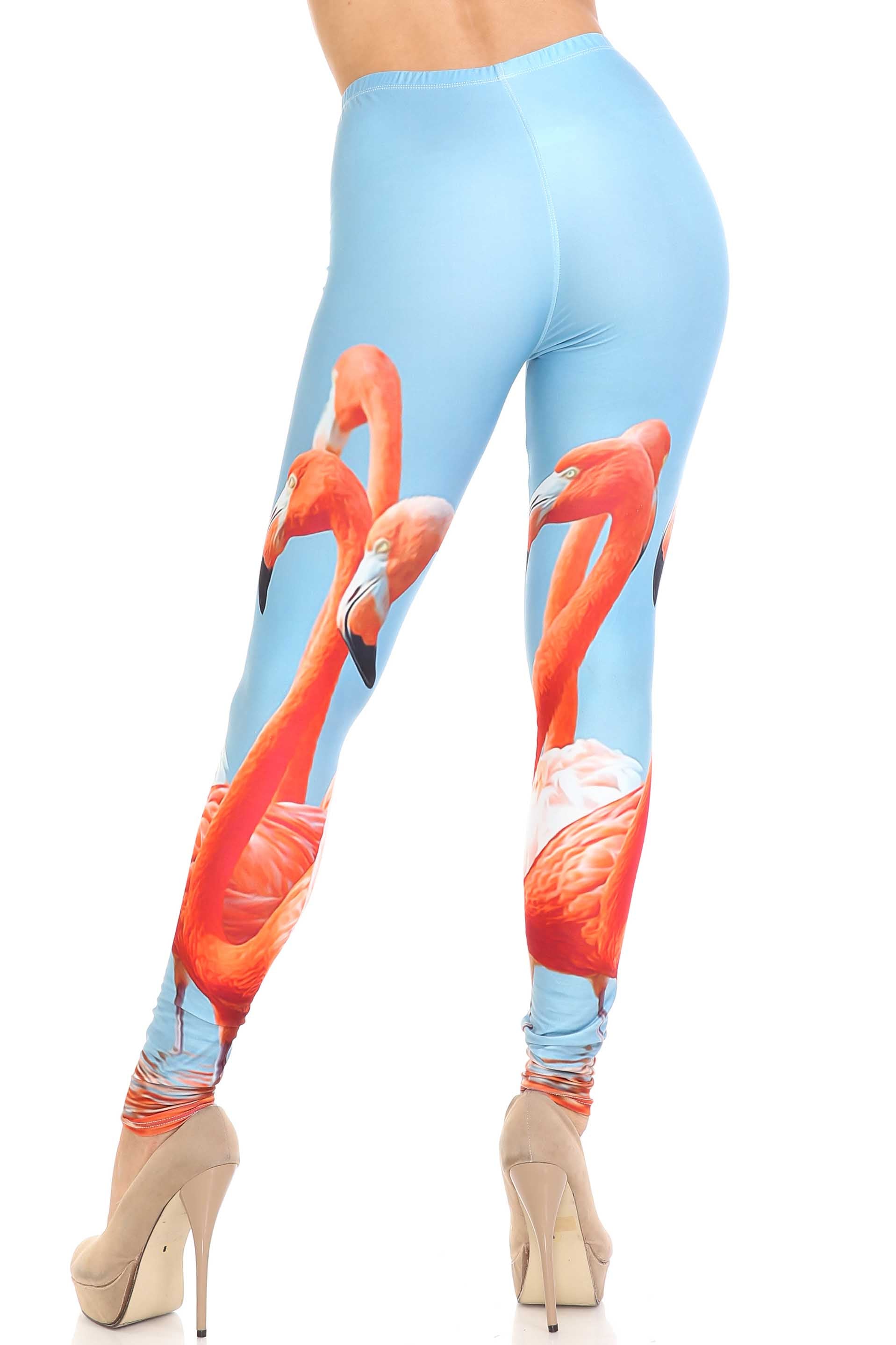 Wholesale Creamy Soft Flamingo Plus Size Leggings - USA Fashion