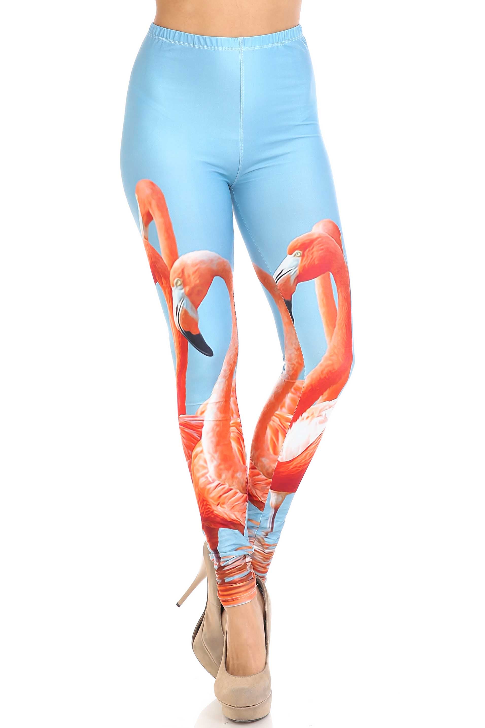 Wholesale Creamy Soft Flamingo Plus Size Leggings - USA Fashion