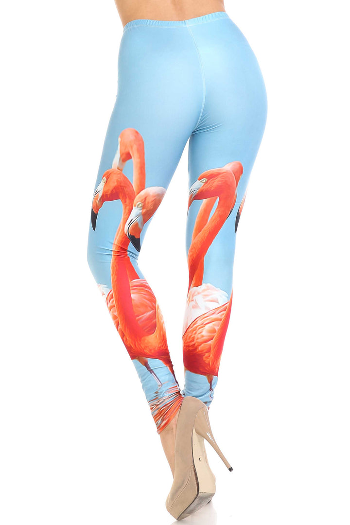Wholesale Creamy Soft Flamingo Plus Size Leggings - USA Fashion