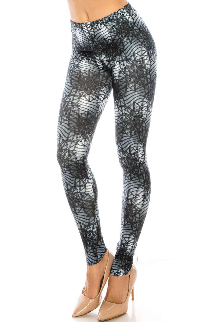 Wholesale Creamy Soft 3D Floral Helix Plus Size Leggings - USA Fashion