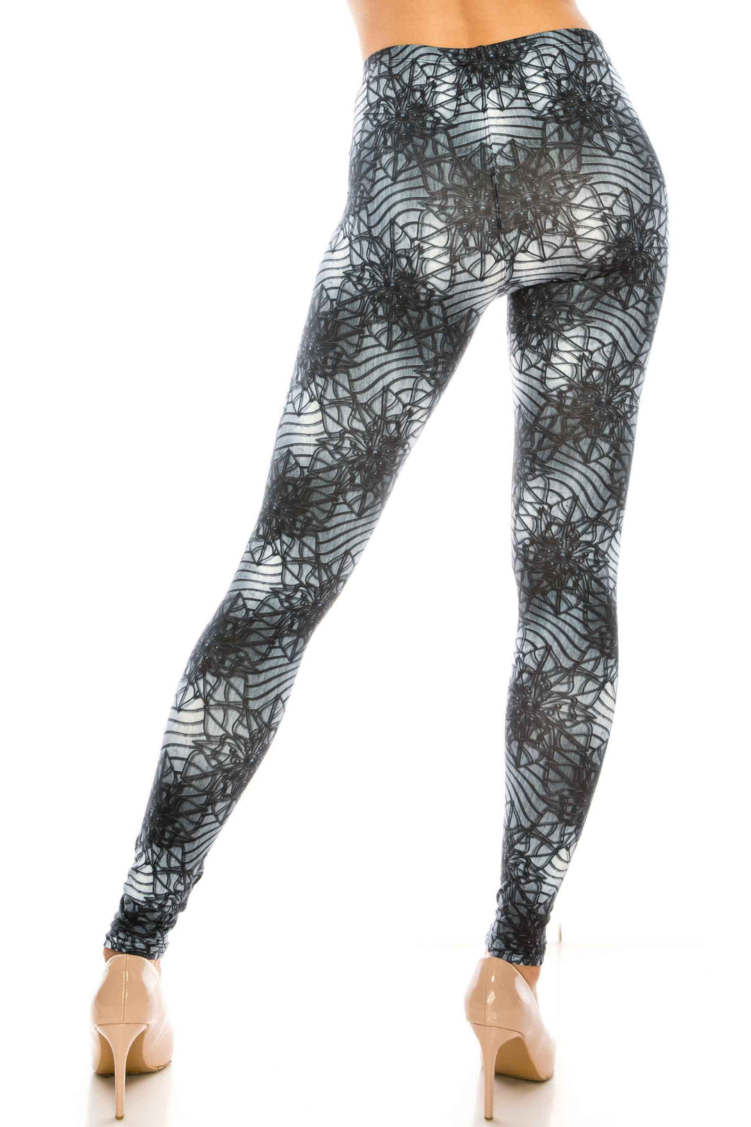 Wholesale Creamy Soft 3D Floral Helix Plus Size Leggings - USA Fashion