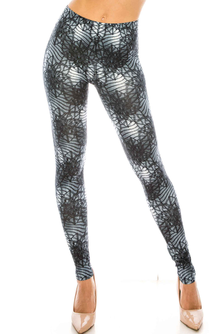 Wholesale Creamy Soft 3D Floral Helix Plus Size Leggings - USA Fashion