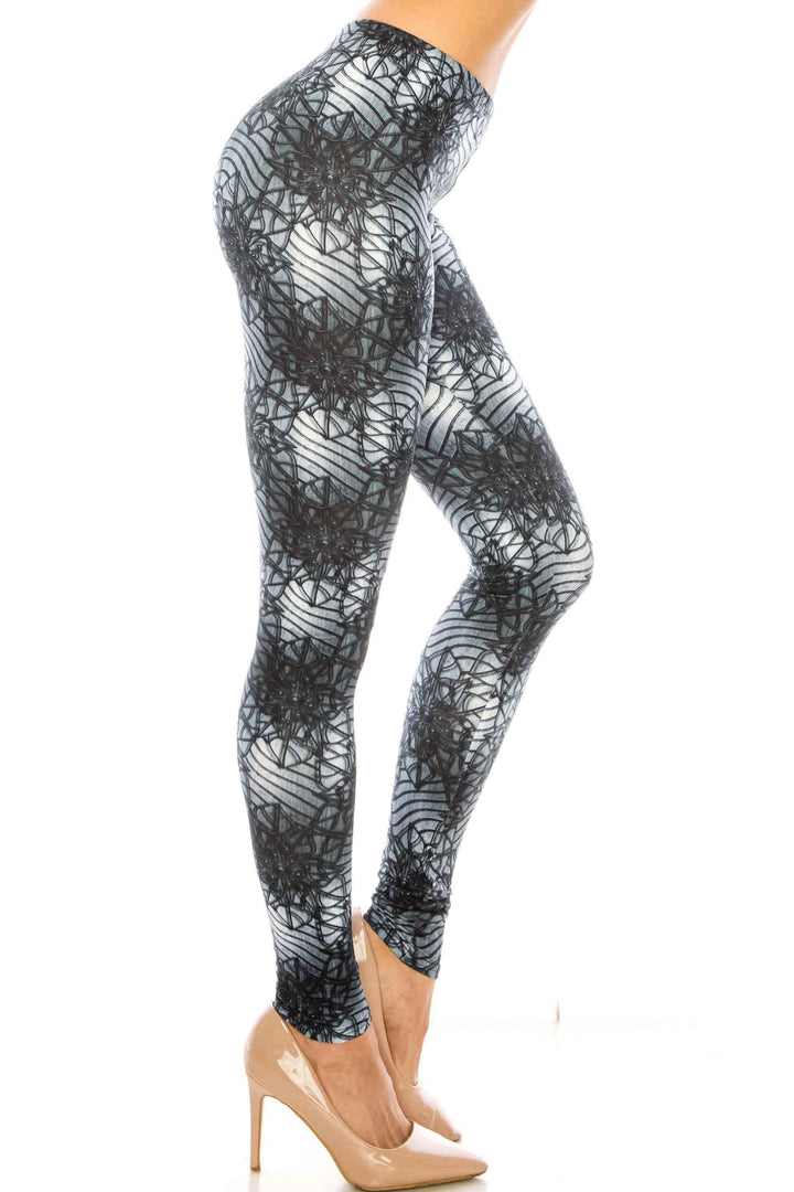 Wholesale Creamy Soft 3D Floral Helix Plus Size Leggings - USA Fashion