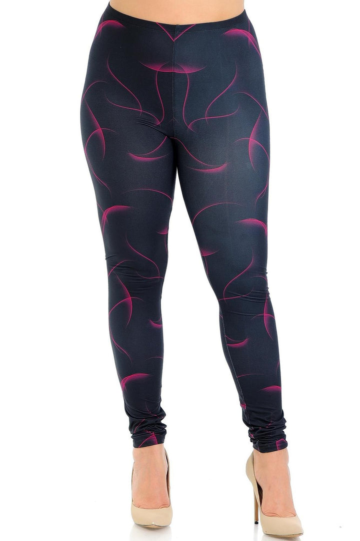 Wholesale Creamy Soft Fuchsia Mist Plus Size Leggings - USA Fashion