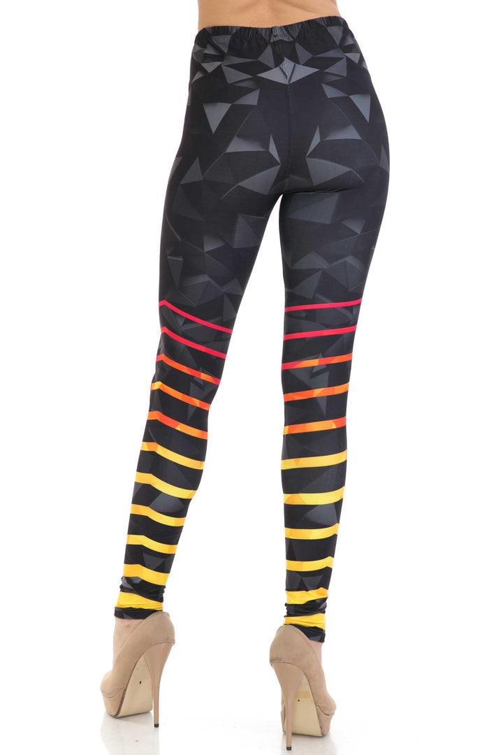 Wholesale Creamy Soft 3D Harmonic Angles Plus Size Leggings - USA Fashion