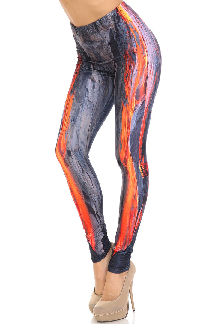 Wholesale Creamy Soft Hot Lava Plus Size Leggings - By USA Fashion